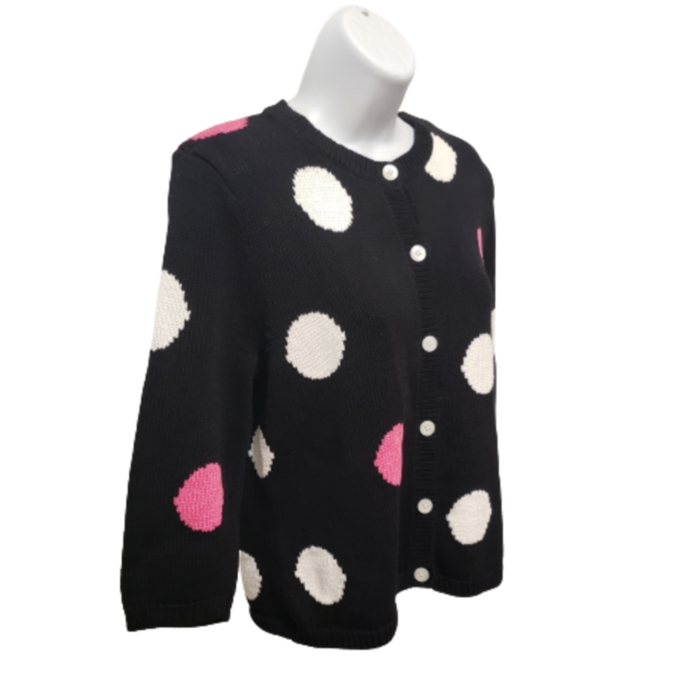 Pendleton Polka Dots Cotton Button Down Sweater - image 4